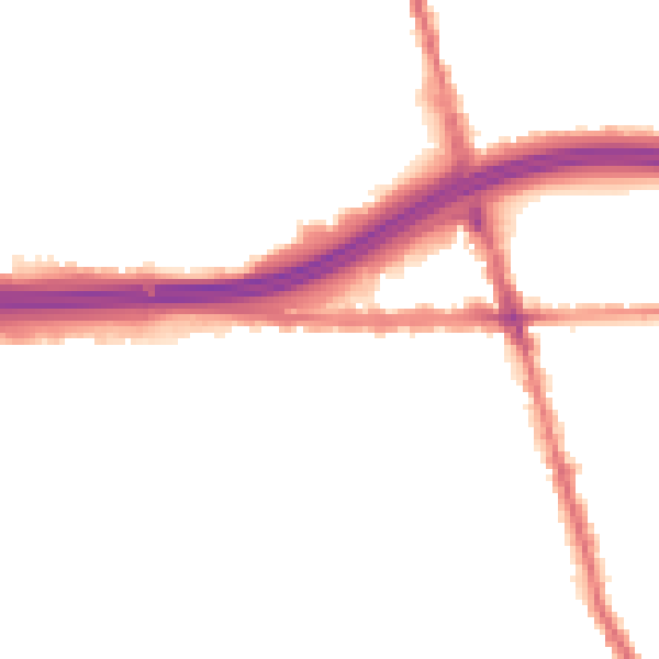 Night-time road noise heatmap for M34 2AF