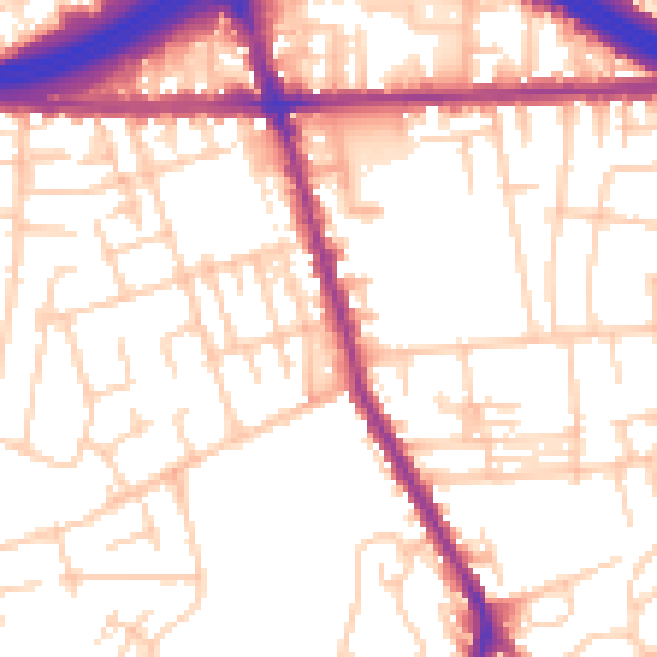 Daytime road noise heatmap for M34 2AG