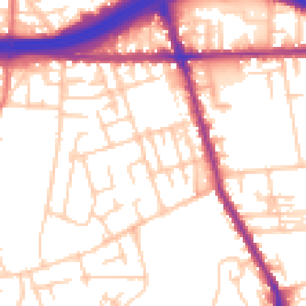 Daytime road noise heatmap for M34 2AS