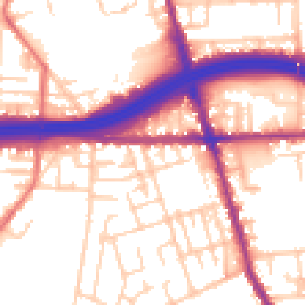 Daytime road noise heatmap for M34 2AX