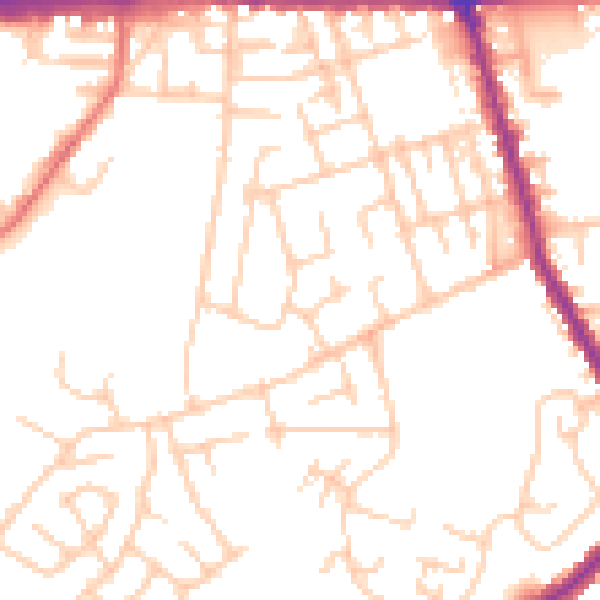 Daytime road noise heatmap for M34 2BE