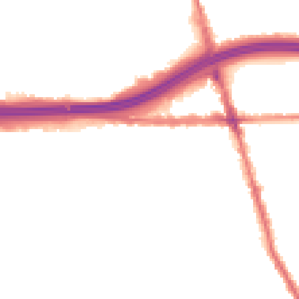 Night-time road noise heatmap for M34 2BF