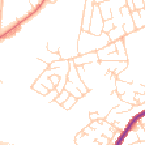 Daytime road noise heatmap for M34 2BU