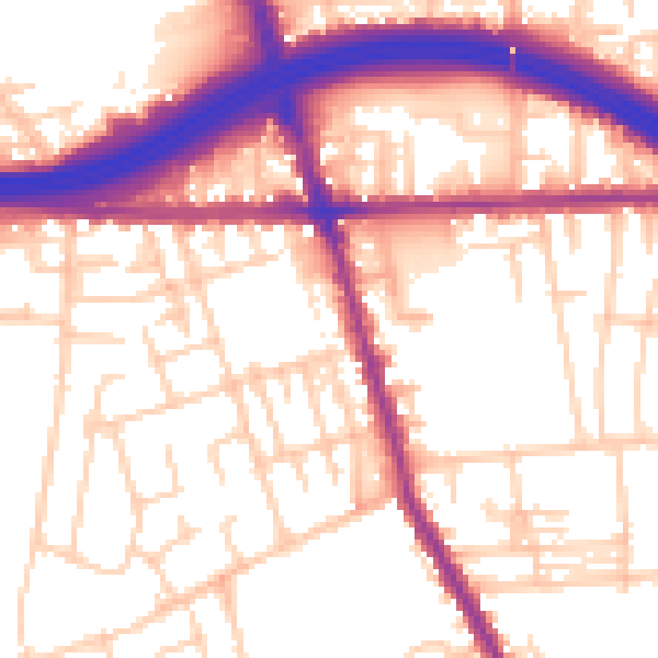Daytime road noise heatmap for M34 2FH