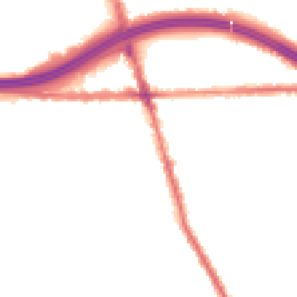 Night-time road noise heatmap for M34 2FH