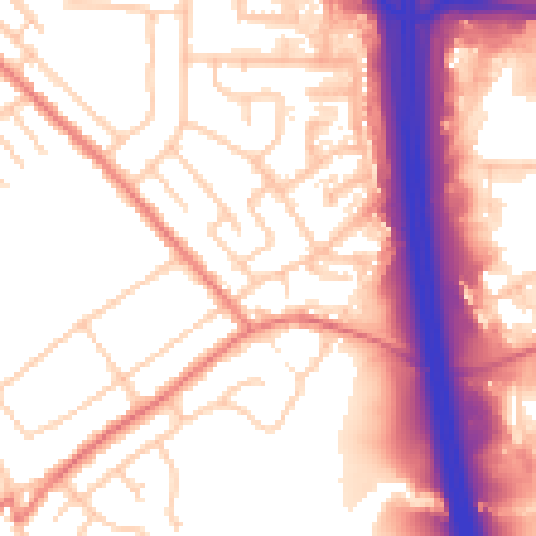 Daytime road noise heatmap for M34 2QD