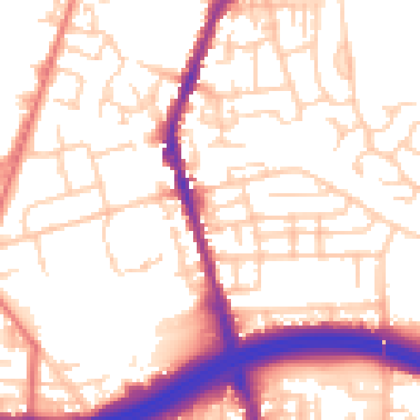 Daytime road noise heatmap for M34 3EP