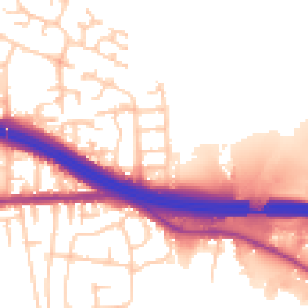 Daytime road noise heatmap for M34 3FB