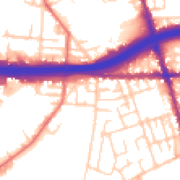 Daytime road noise heatmap for M34 3GL