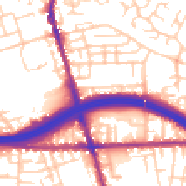 Daytime road noise heatmap for M34 3HE