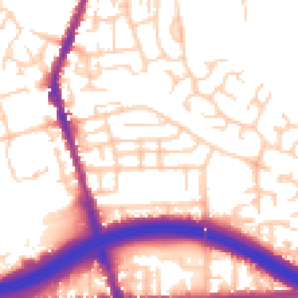 Daytime road noise heatmap for M34 3HU