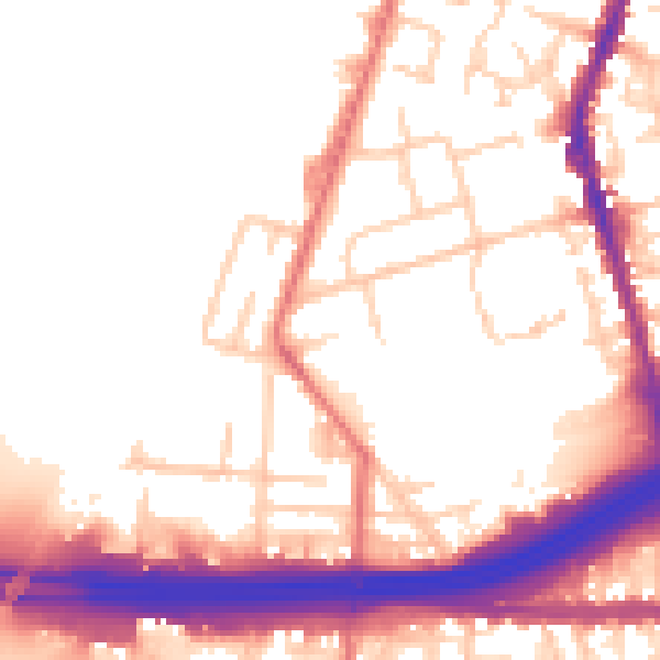 Daytime road noise heatmap for M34 3NU