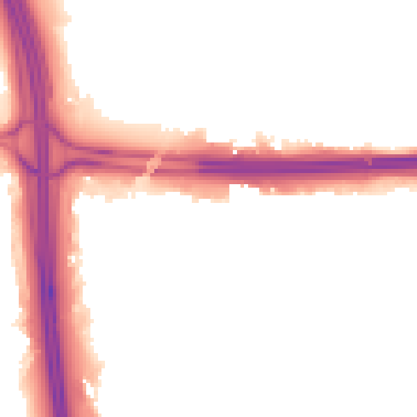 Night-time road noise heatmap for M34 3SF