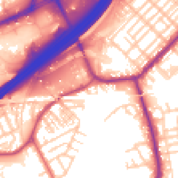 Daytime road noise heatmap for M34 5HJ