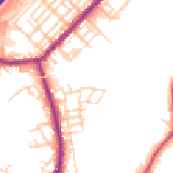 Daytime road noise heatmap for M34 5ZP