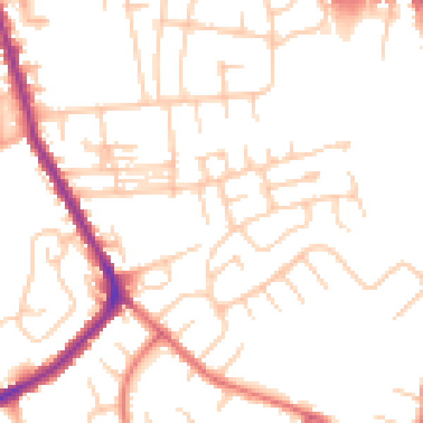 Daytime road noise heatmap for M34 6BN