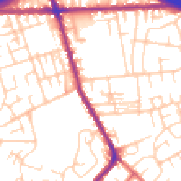 Daytime road noise heatmap for M34 6DL