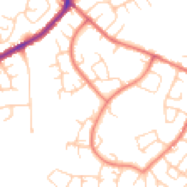 Daytime road noise heatmap for M34 7FZ
