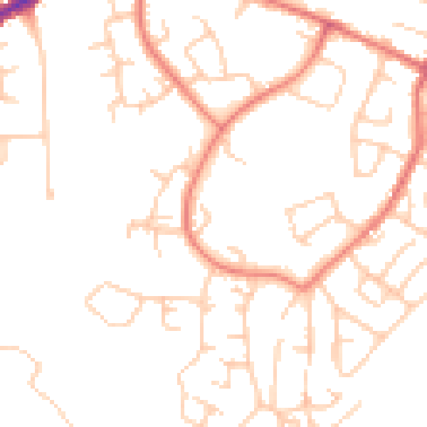 Daytime road noise heatmap for M34 7NU