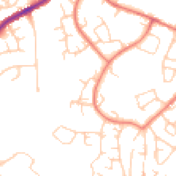 Daytime road noise heatmap for M34 7PA
