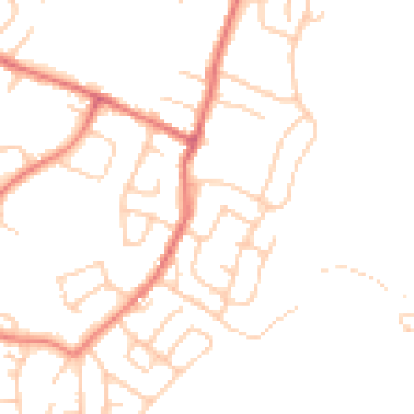 Daytime road noise heatmap for M34 7QZ