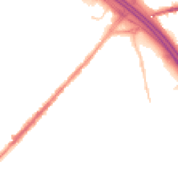 Night-time road noise heatmap for M35 9EG