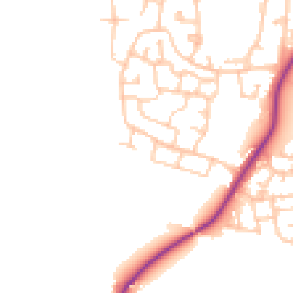 Daytime road noise heatmap for M38 0ED