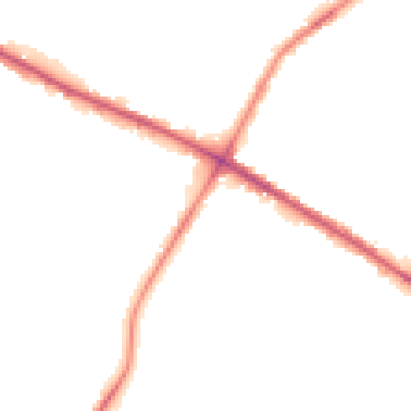 Night-time road noise heatmap for M38 0EH