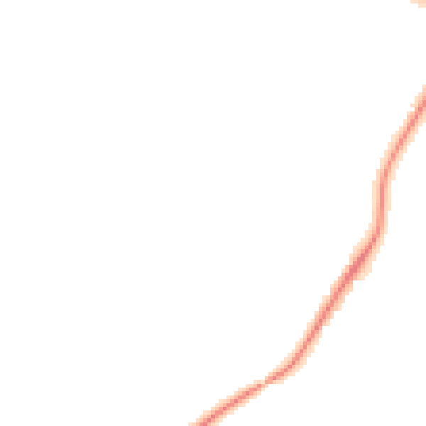 Night-time road noise heatmap for M38 0ER