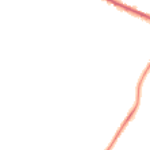 Night-time road noise heatmap for M38 0ES