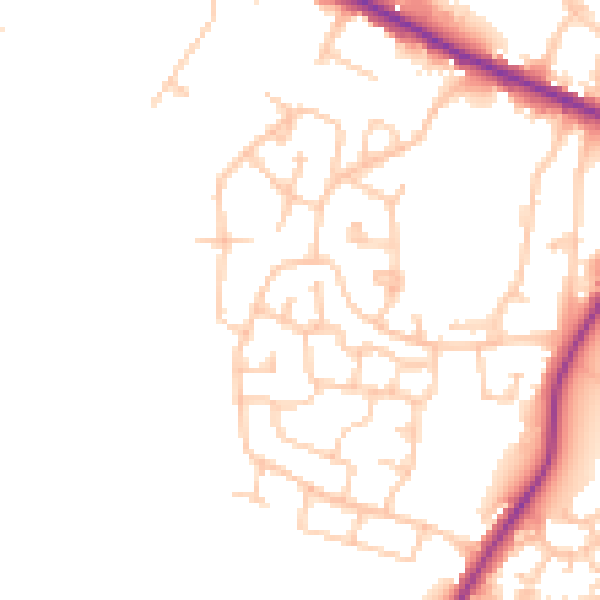 Daytime road noise heatmap for M38 0EX