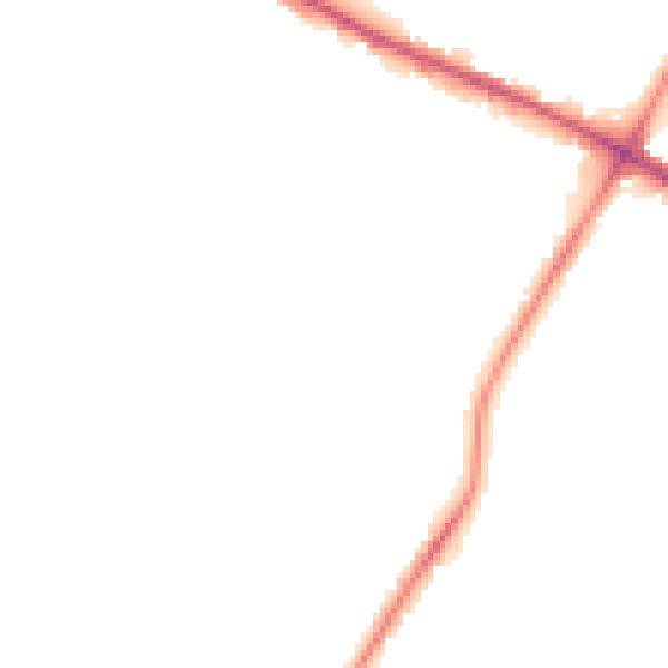 Night-time road noise heatmap for M38 0FA