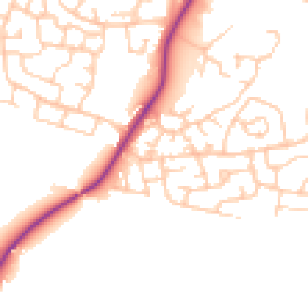 Daytime road noise heatmap for M38 0LR