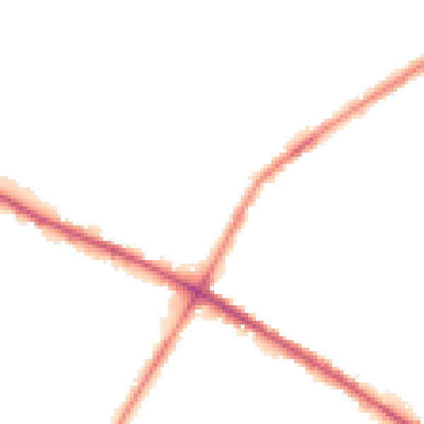 Night-time road noise heatmap for M38 9GU