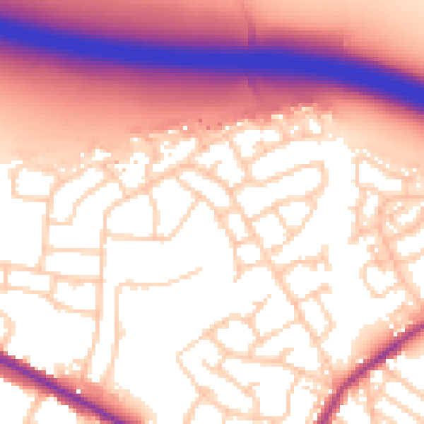 Daytime road noise heatmap for M38 9UF