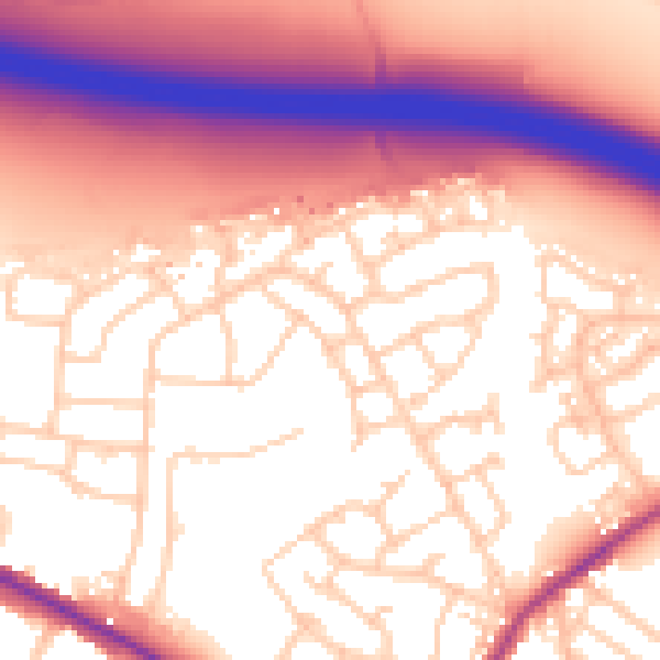 Daytime road noise heatmap for M38 9UH