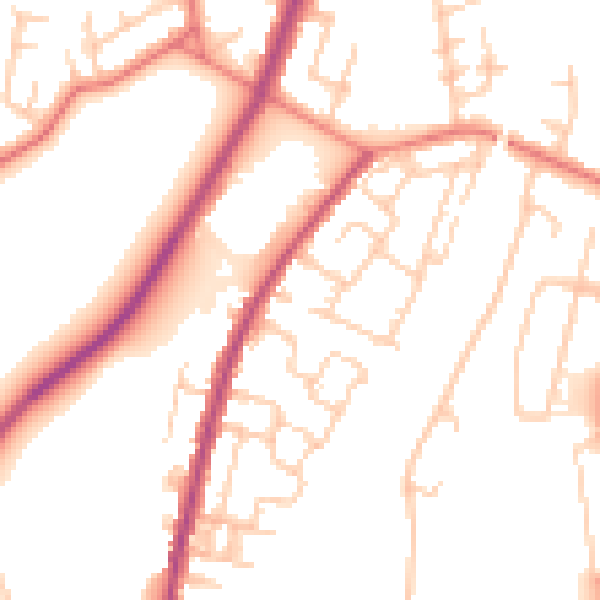 Daytime road noise heatmap for M40 0BE
