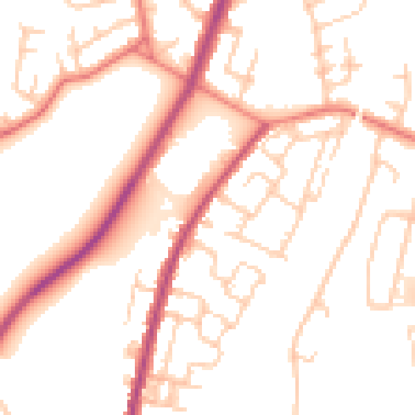 Daytime road noise heatmap for M40 0DA