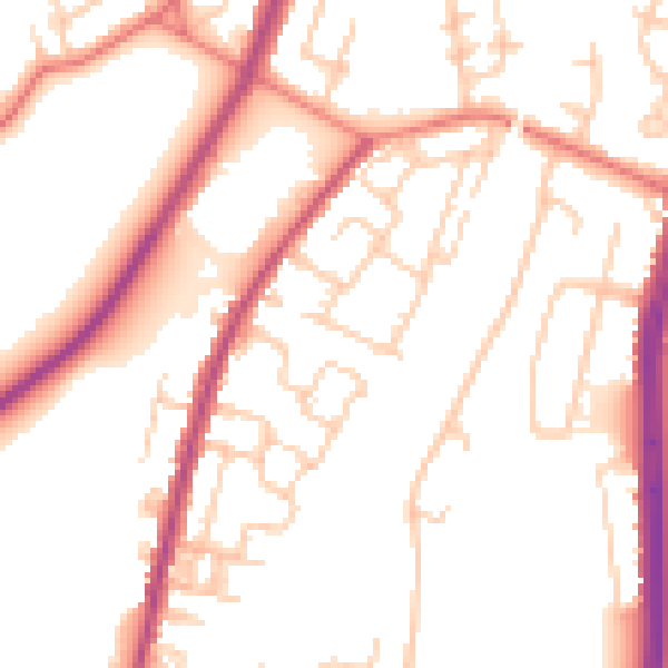 Daytime road noise heatmap for M40 0DG