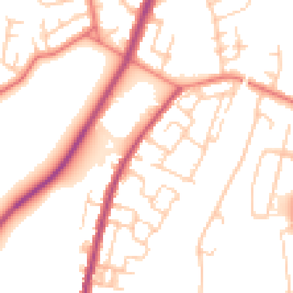 Daytime road noise heatmap for M40 0DQ
