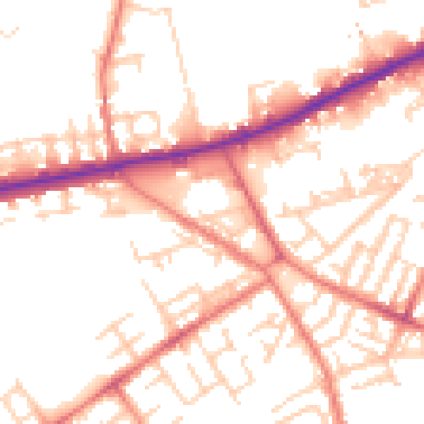 Daytime road noise heatmap for M40 1AB