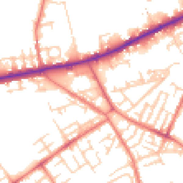 Daytime road noise heatmap for M40 1AH
