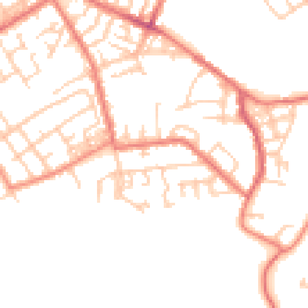 Daytime road noise heatmap for M40 1RD