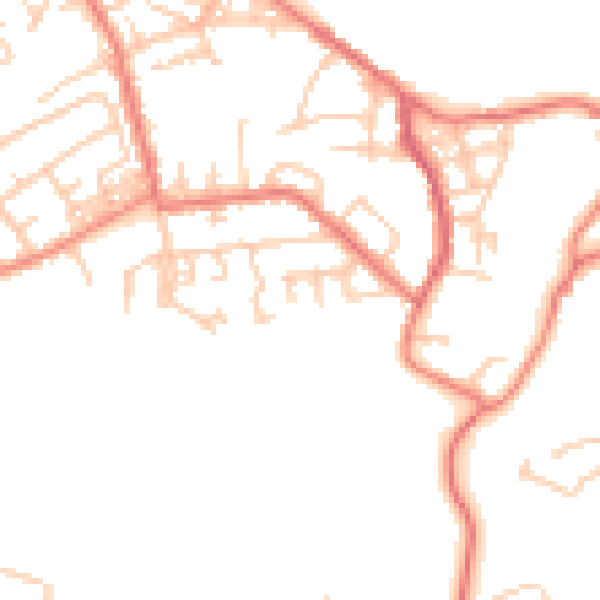 Daytime road noise heatmap for M40 1RJ