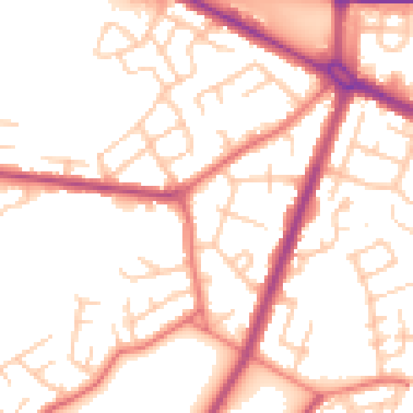 Daytime road noise heatmap for M40 5QX