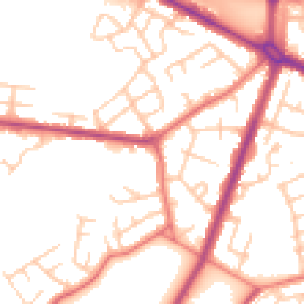 Daytime road noise heatmap for M40 5RQ