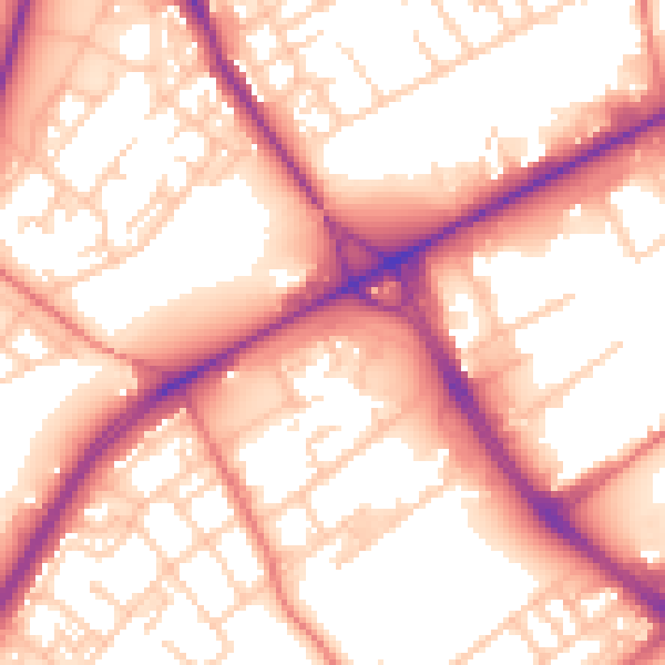 Daytime road noise heatmap for M40 8DE