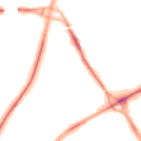 Night-time road noise heatmap for M40 8LA