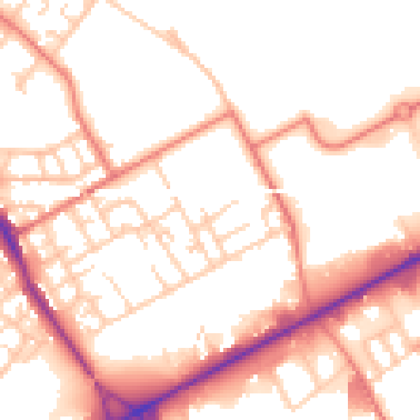 Daytime road noise heatmap for M40 8PS