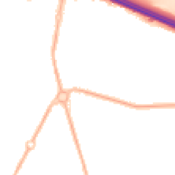 Night-time road noise heatmap for M41 0AF